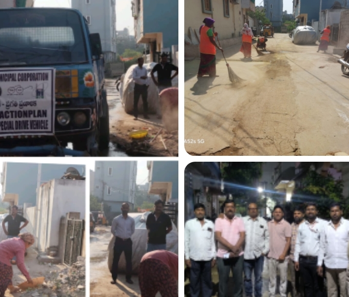 వెంకట సాయి నగర్ కాలనీలో రోడ్లు శుభ్రపరిచిన శానిటేషన్ సిబ్బందికి కృతజ్ఞతలు