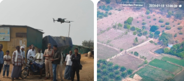 పోలీస్ కమీషనరేట్ పరిధిలో బోధన్ సబ్ డివిజన్ పరిధిలో కోడి పందాలు, జూదం, చట్ట వ్యతిరేక కార్యకలాపాలపై డ్రోన్ కెమెరా ద్వారా పర్యవేక్షణ