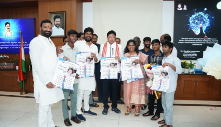 సంకల్ప ఫౌండేషన్ క్యాలెండర్ ను ఆవిష్కరించిన మంత్రి శ్రీధర్ బాబు