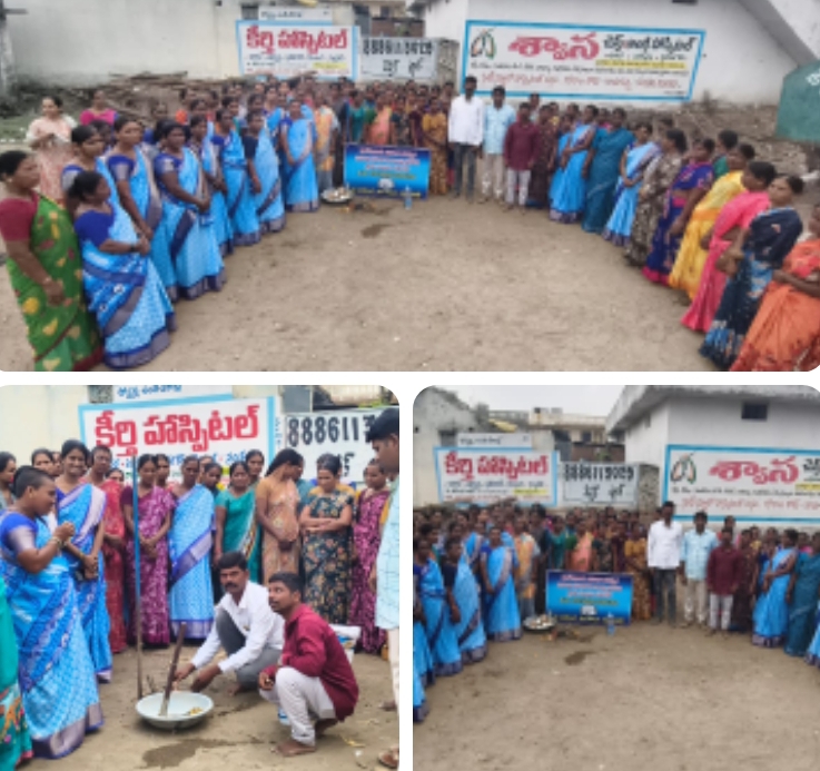 మహిళ సంఘ భవనం కోసం భూమి పూజ నిర్వహించిన సర్పంచ్ 