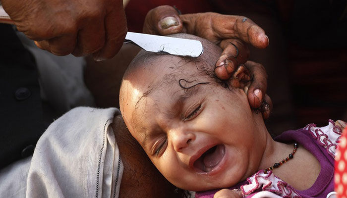 పిల్లల పుట్టు వెంట్రుకల విసర్జన