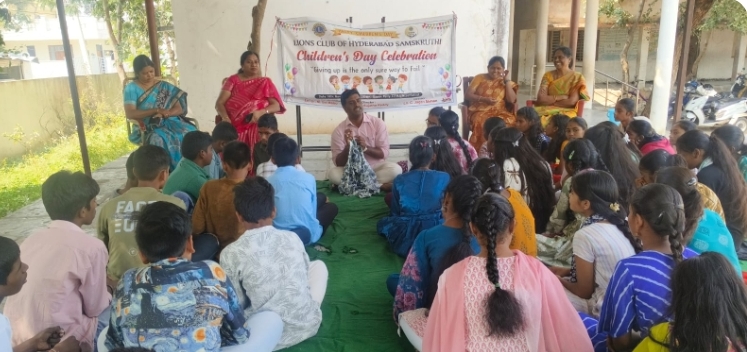 బాలల దినోత్సవ వేడుకలను నిర్వహించిన లైన్స్ క్లబ్ ఆఫ్ హైదరాబాద్ సంస్కృతి ప్రతినిధులు