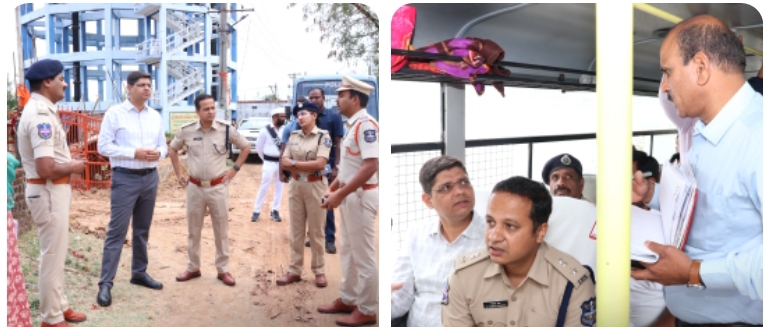 హనుమాన్ జయంతి ర్యాలీ మార్గాన్ని స్వయంగా పరిశీలించిన జిల్లా కలెక్టర్ ఆశిష్ సాంగ్వాన్, జిల్లా ఎస్పీ రాజేష్ చంద్ర