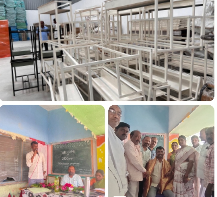 తలమడ్ల ప్రాథమిక పాఠశాలకు ఎస్&zwnj;ఆర్ హాచరీస్ గ్రూప్ నుంచి ఫర్నిచర్ విరాళం