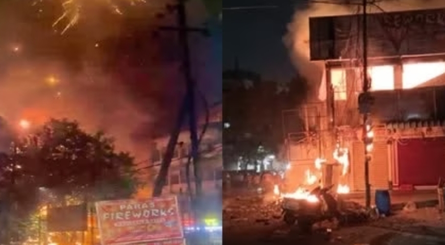 బాణసంచా దుకాణంలో భారీ అగ్నిప్రమాదం