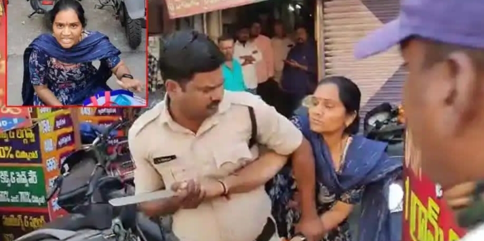 భర్త వివాహేతర సంబంధం పెట్టుకున్నాడని.. కత్తితో వివాహిత హల్చల్