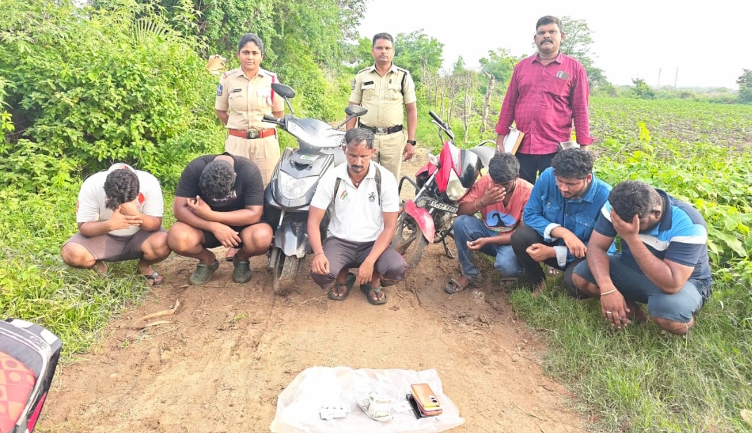 సుజాతనగర్ శివారులో పేకాట రాయుళ్ల అరెస్ట్...
