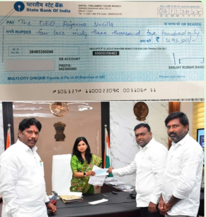 టెన్త్ విద్యార్థుల పరీక్ష ఫీజు మొత్తం చెల్లించిన కేంద్ర మంత్రి బండి సంజయ్