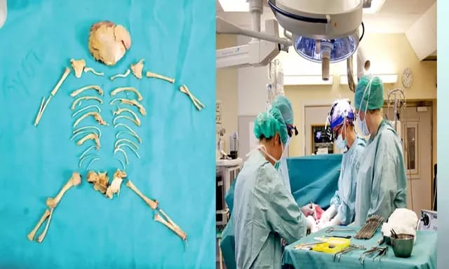 మూడేళ్లుగా మహిళ కడుపులో ఉండిపోయిన శిశువు ఎముకల గూడు.